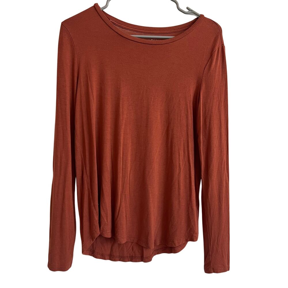 Aeropostale Women's Seriously Soft Perfect Crew Size S Long Sleeve Pullover Rust
